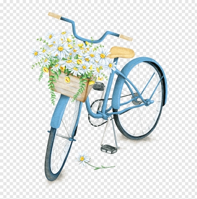 Miễn phí download Hình ảnh màu nước xe đạp giỏ hoa cúc đẹp. Định dạng file PNG. Chủ đề: xe đạp, màu nước, 