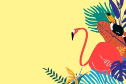 Miễn phí download Vector background hồng hạc và cây lá nhiệt đới nền màu vàng. Định dạng file AI EPS Illustrator. Chủ đề: cây lá vector, cây lá nhiệt đới vector, cây lá trang trí vector, chim hồng hạc vector, 