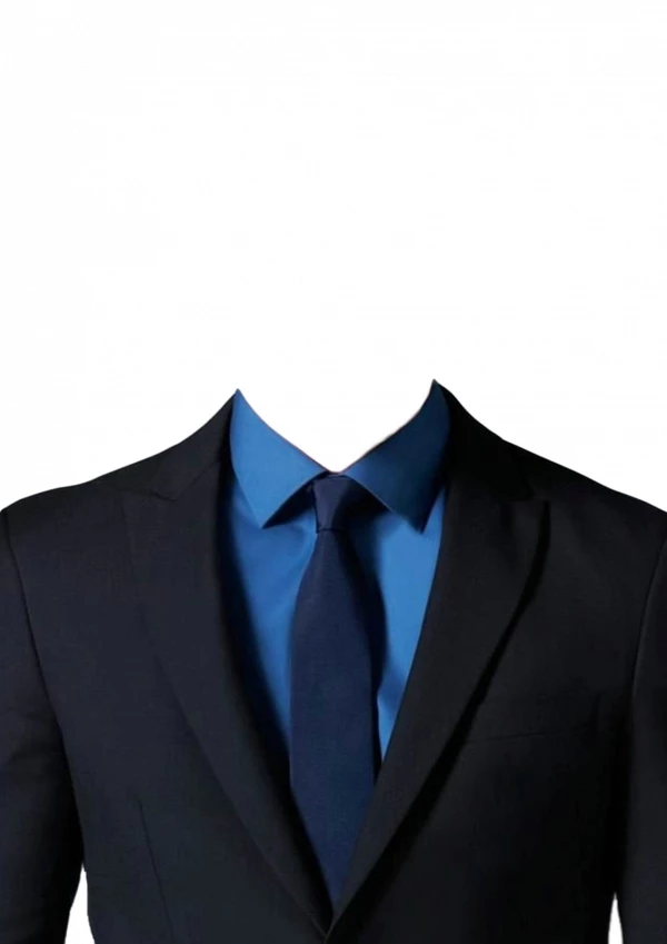Hình ảnh Bộ đồ áo vest màu đen áo sơ mi xanh ghép ảnh thẻ  PNG