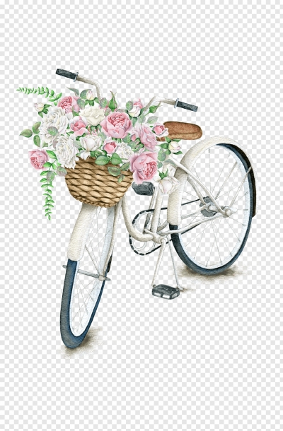 Download miễn phí Hình ảnh xe đạp giỏ hoa đẹp màu nước. Định dạng file PNG. Chủ đề: xe đạp, màu nước, 