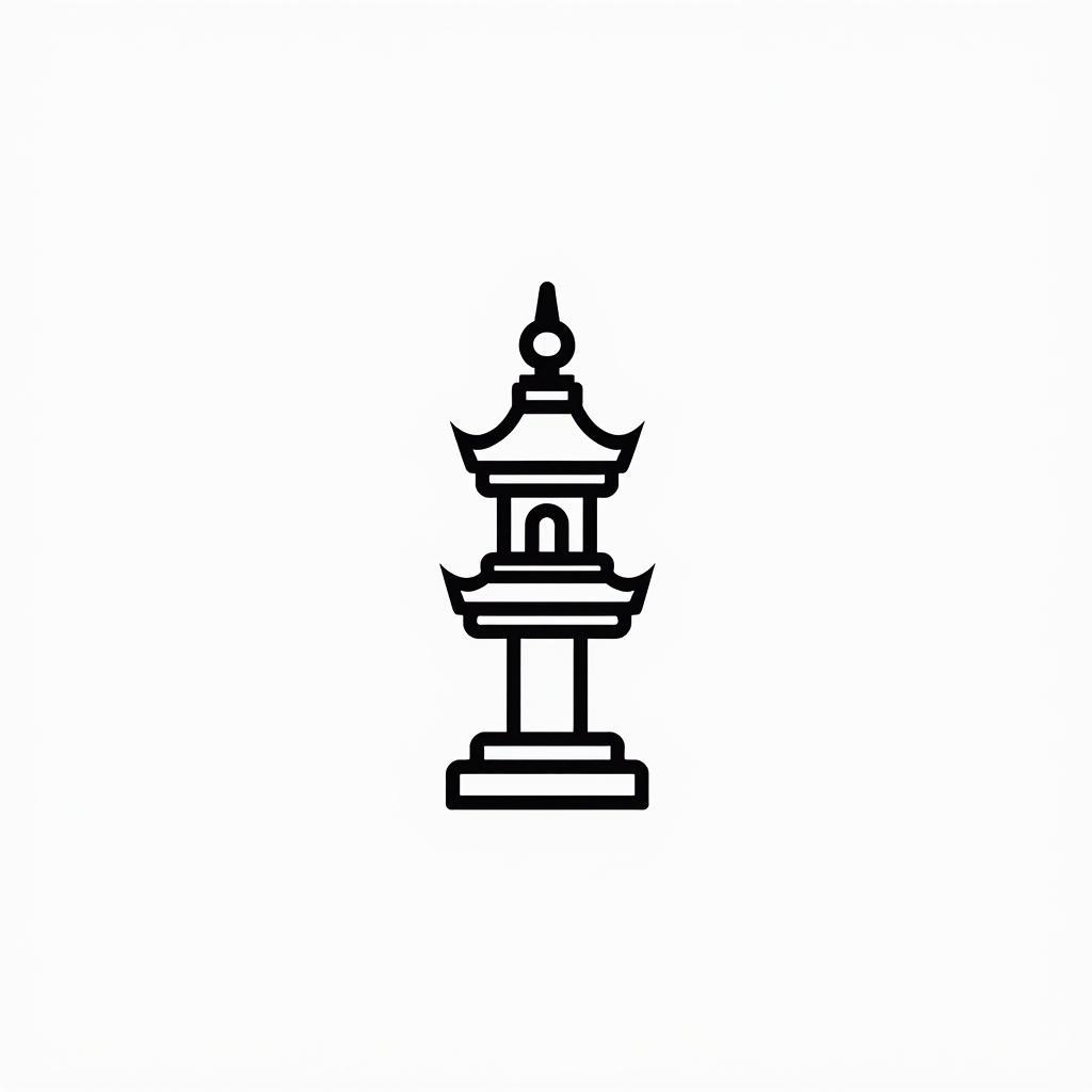 File vector Chua Mot Cot don gian net ve tinh te, phu hop cho thiet ke bieu tuong van hoa