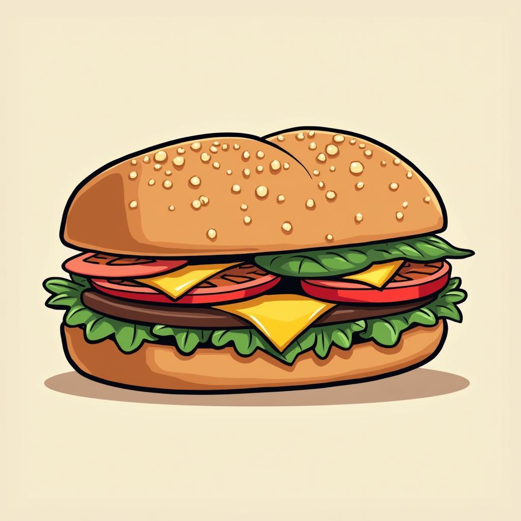 Minh họa bánh mì vector ứng dụng trong thiết kế logo hoặc menu, sắc nét, dễ dàng sử dụng cho mọi dự án.