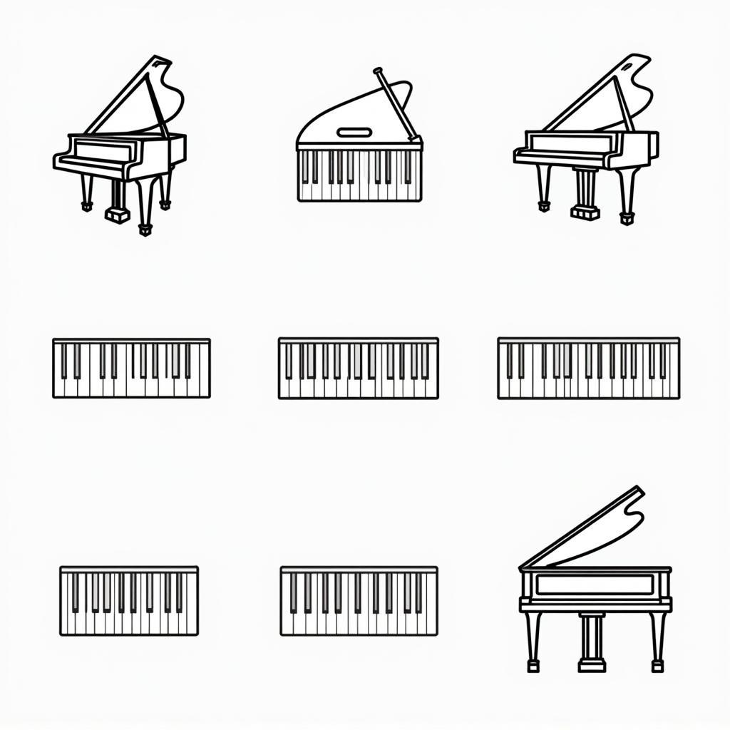 Bo suu tap vector hinh anh phim dan piano nen trong suot tien dung cho do hoa am thanh