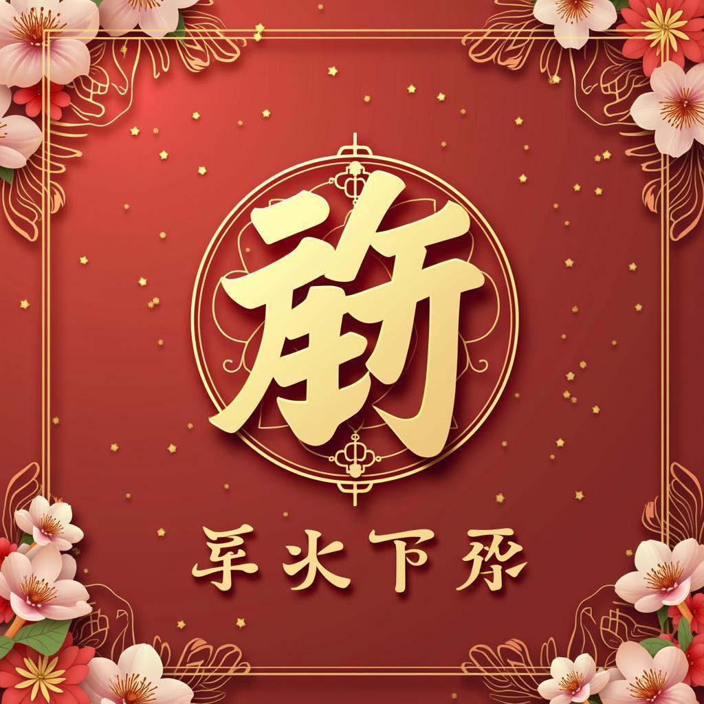 Ví dụ ứng dụng chữ thọ vector trong thiết kế thiệp mừng hoặc trang trí tết