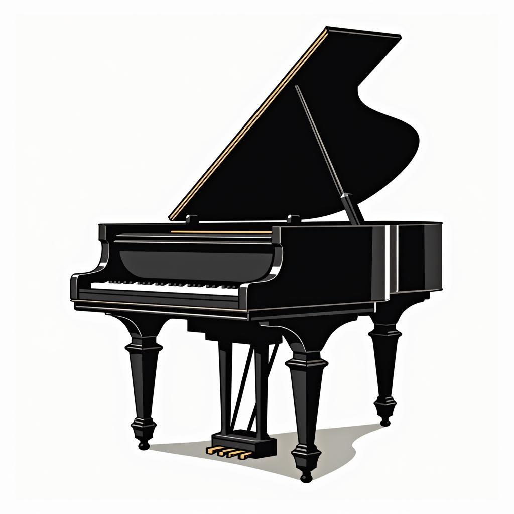 Hinh anh piano vector co dien mau den sang trong thich hop cho thiet ke am nhac