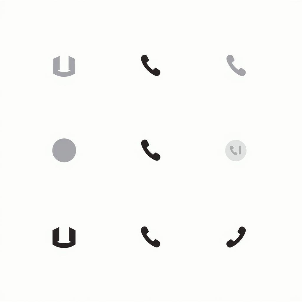 Bộ sưu tập icon điện thoại vector phong cách phẳng đơn sắc hiện đại.