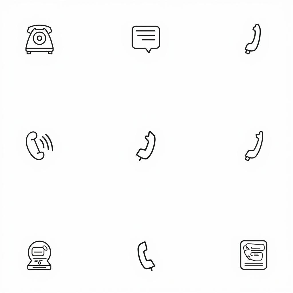 Các mẫu icon điện thoại vector dạng nét vẽ (outline) tinh tế cho thiết kế.