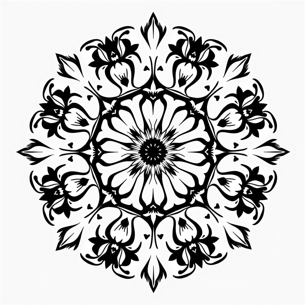 Tải file ảnh PNG mandala họa tiết hoa đơn giản nền trong suốt cho thiết kế web