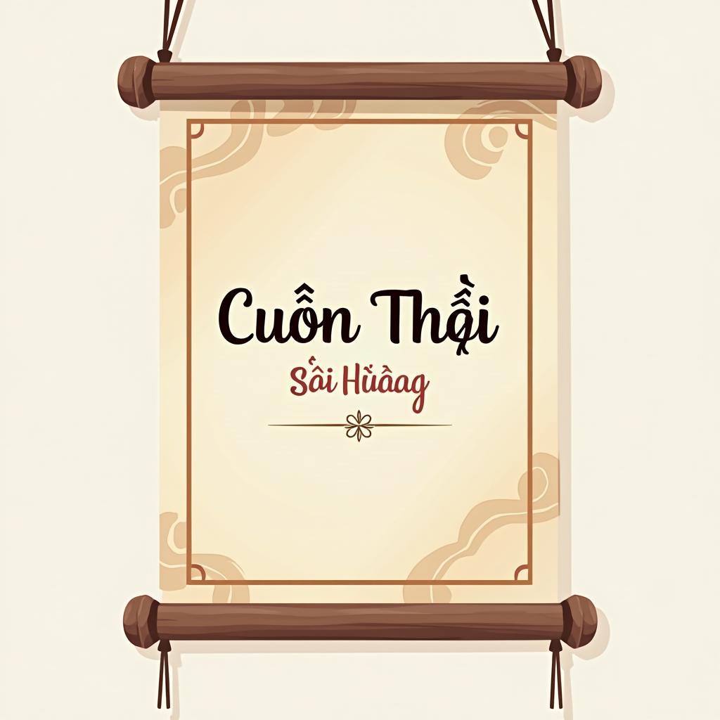 Mẫu cuốn thư vector thư pháp tiếng Việt đẹp cho ấn phẩm