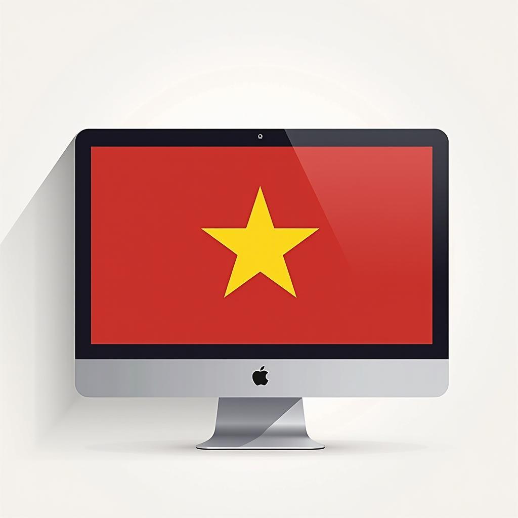 Minh họa ứng dụng cờ Việt Nam vector trong các sản phẩm thiết kế như poster hoặc banner quảng cáo.