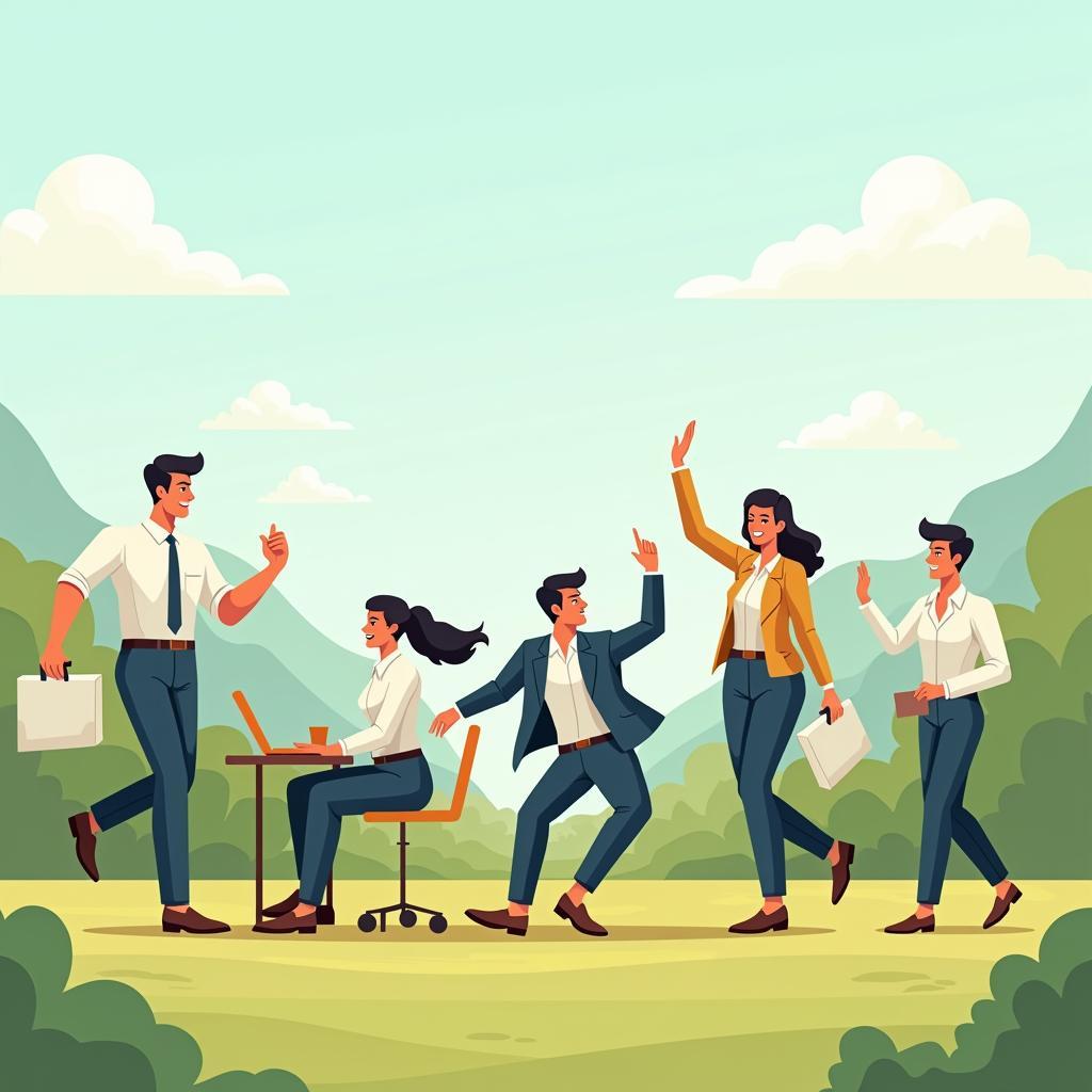 Background team building vector, logo công ty, gắn kết doanh nghiệp