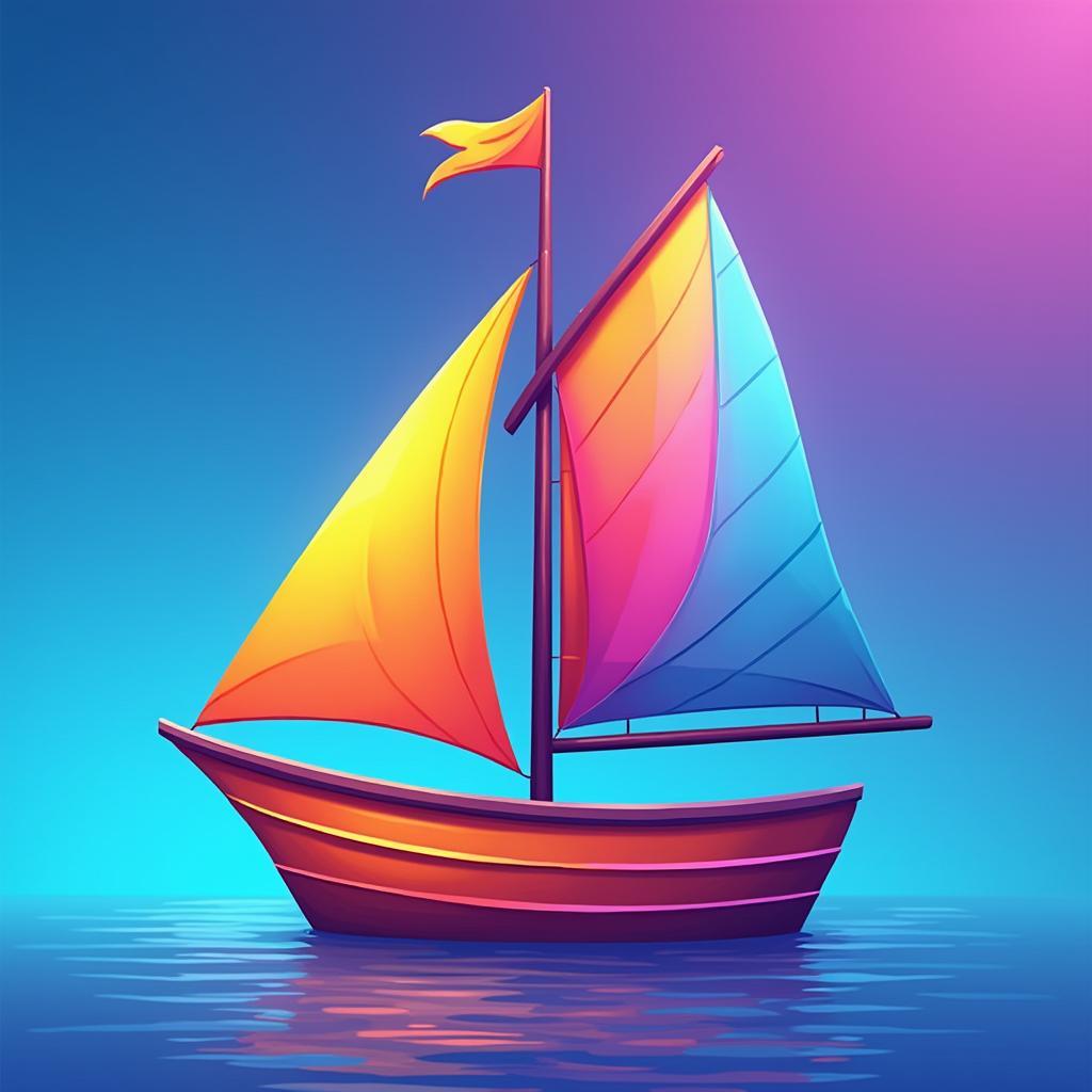 Cánh buồm cách điệu nhiều màu sắc tươi sáng, tạo điểm nhấn ấn tượng và thu hút
