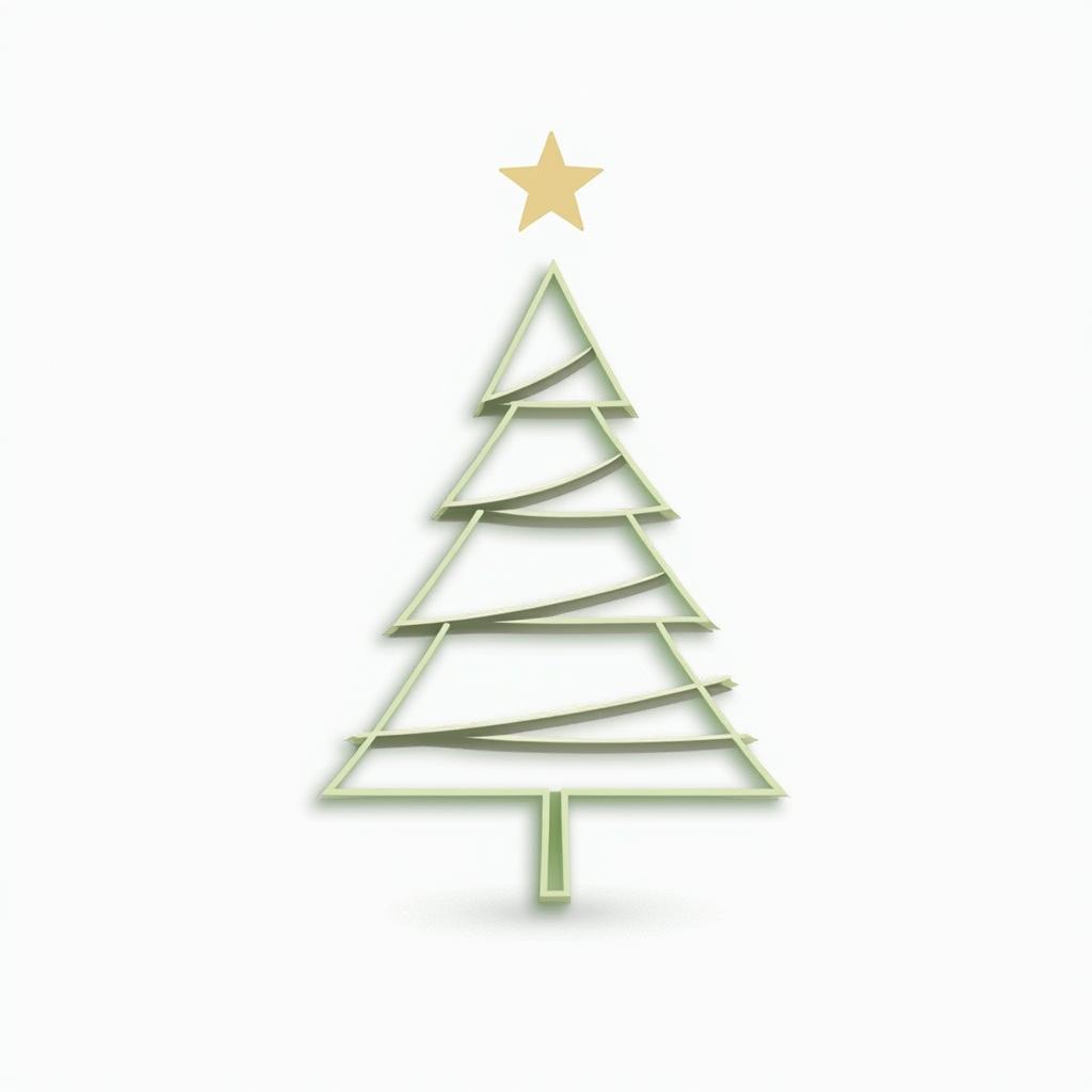 Cây thông vector đơn giản với thiết kế tối giản và nền trong suốt PNG