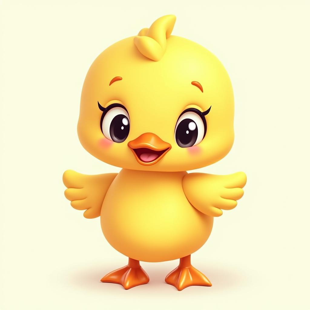 con vit vang vector de thuong duoc thiet ke theo phong cach hoat hinh voi mat to