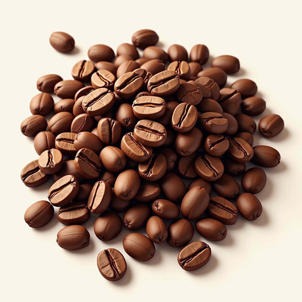 Hạt cafe rang xay vector chất lượng cao màu nâu đậm dùng trong thiết kế bao bì cà phê