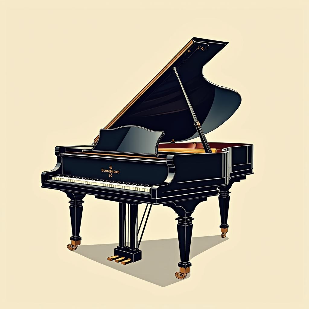 Hình ảnh piano vector cổ điển sang trọng với thiết kế tinh xảo, phù hợp cho các dự án lịch lãm