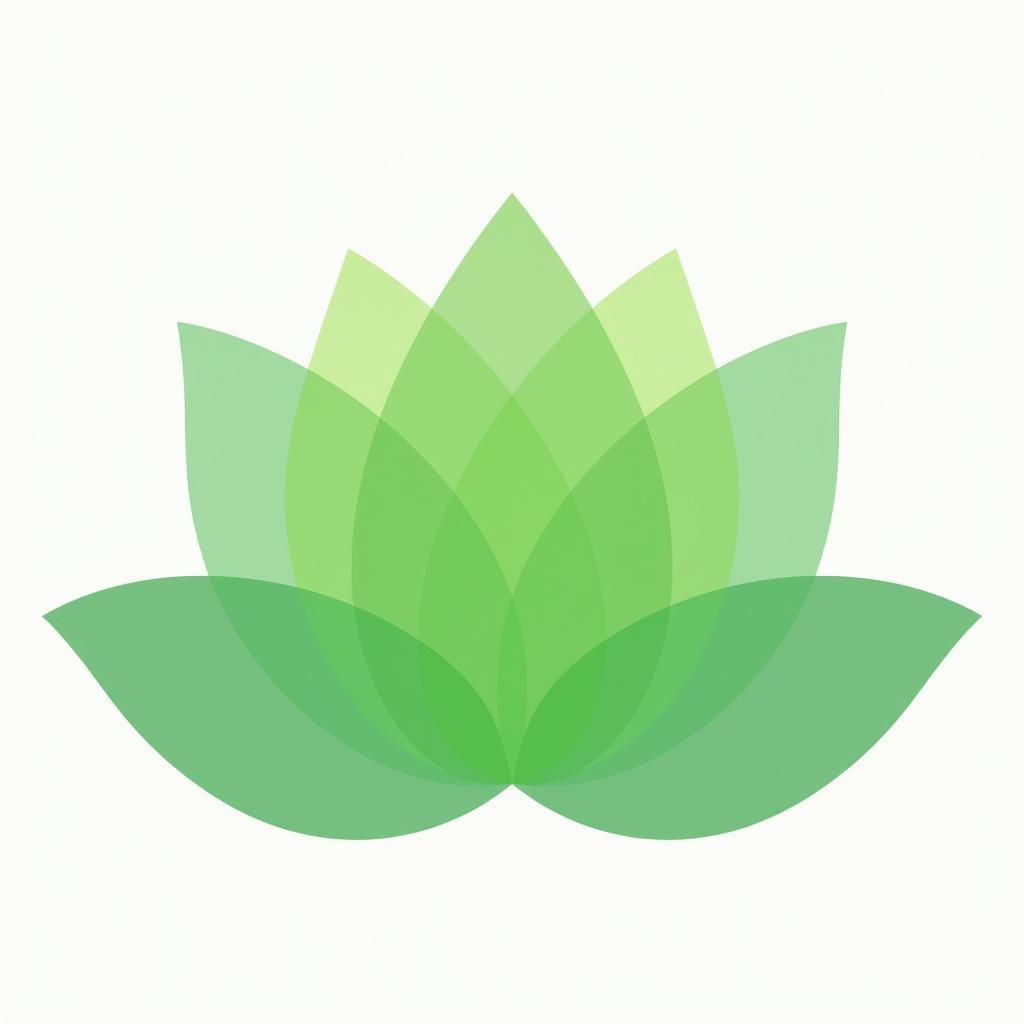 Hoa sen Phật giáo vector màu xanh lá cây tươi mát và thư thái