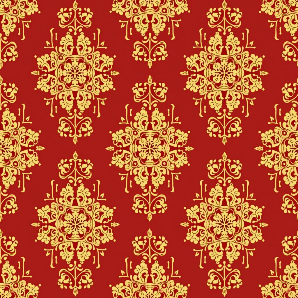 Hoa văn thổ cẩm vector màu đỏ cam tinh tế và truyền thống