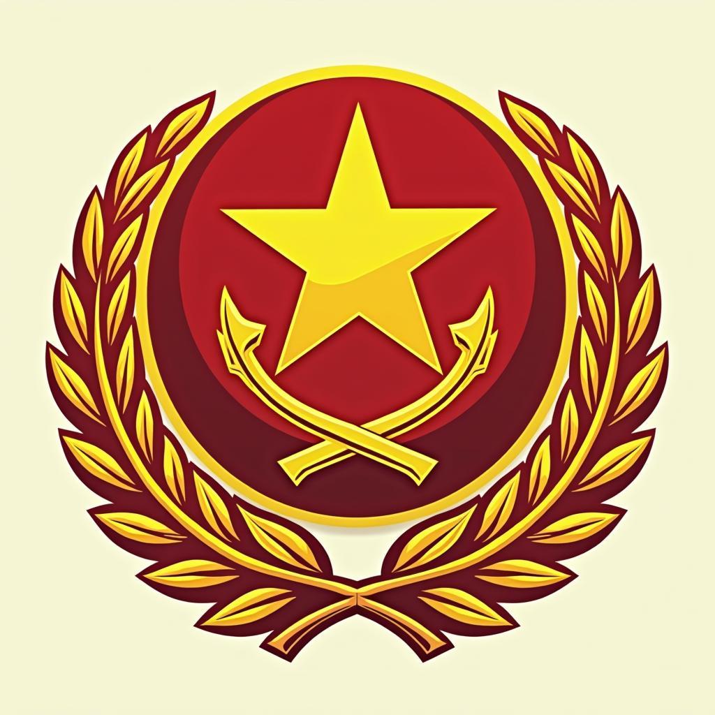 Huy hiệu quân đội nhân dân Việt Nam vector, biểu tượng uy nghiêm và trang trọng của lực lượng vũ trang