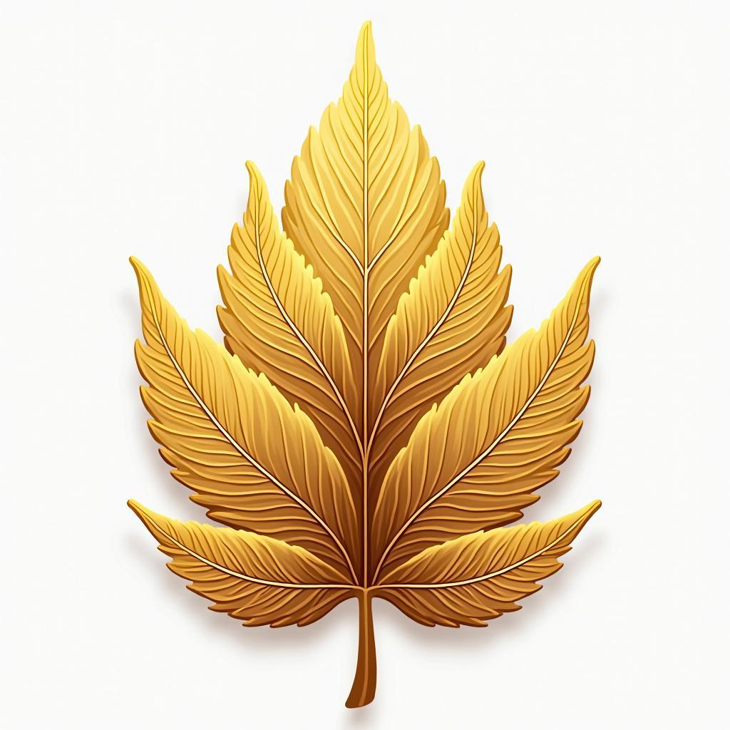 Lá bồ đề vector màu vàng óng ánh sáng tạo và độc đáo