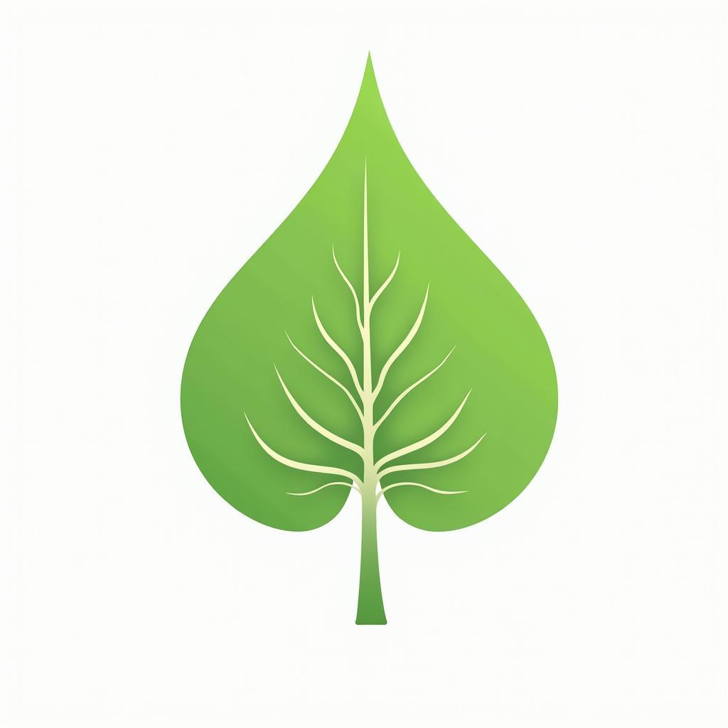 Lá bồ đề vector màu xanh lá cây thiết kế đơn giản nhưng tinh tế