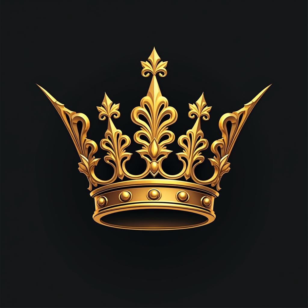 Logo vương miện vector vàng cổ điển, thiết kế sang trọng và quý phái