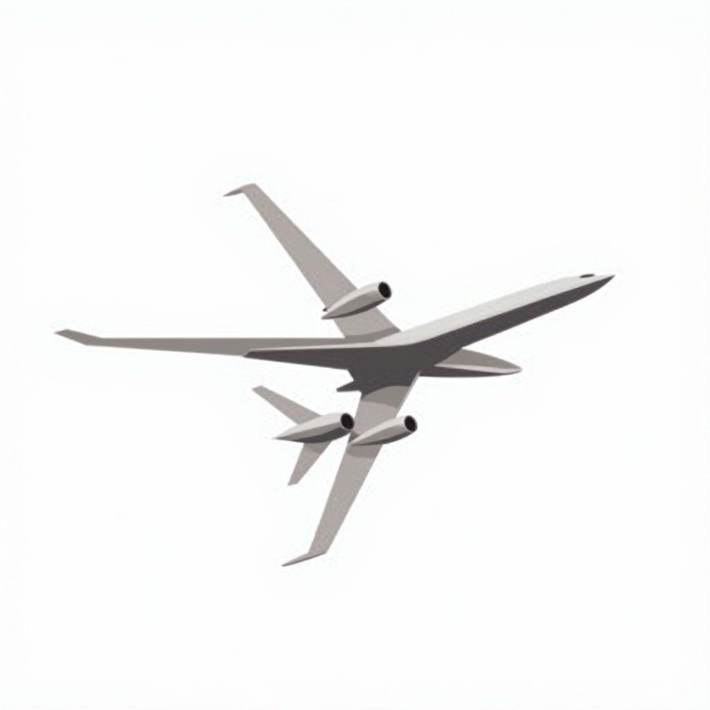 Máy bay phản lực vector hiện đại, tốc độ cao, thiết kế đơn giản, đường nét sắc sảo