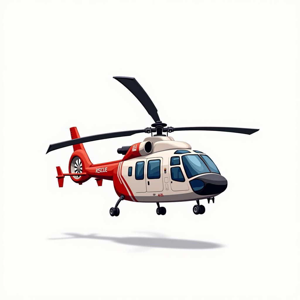 Máy bay trực thăng vector cứu hộ, linh hoạt, đa năng, thiết kế chi tiết, dễ nhận diện