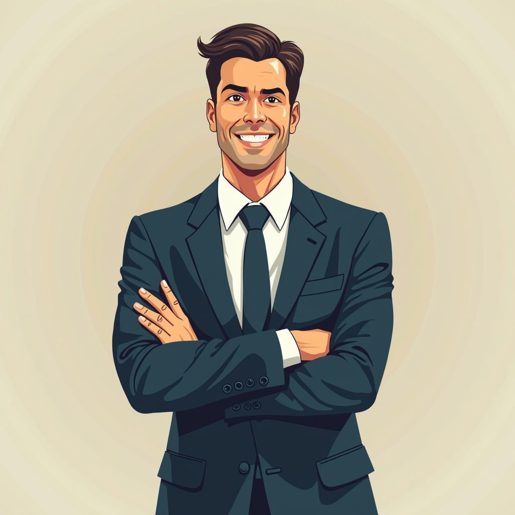 nam doanh nhân vector chuyên nghiệp, lịch lãm, phong thái tự tin cho thiết kế