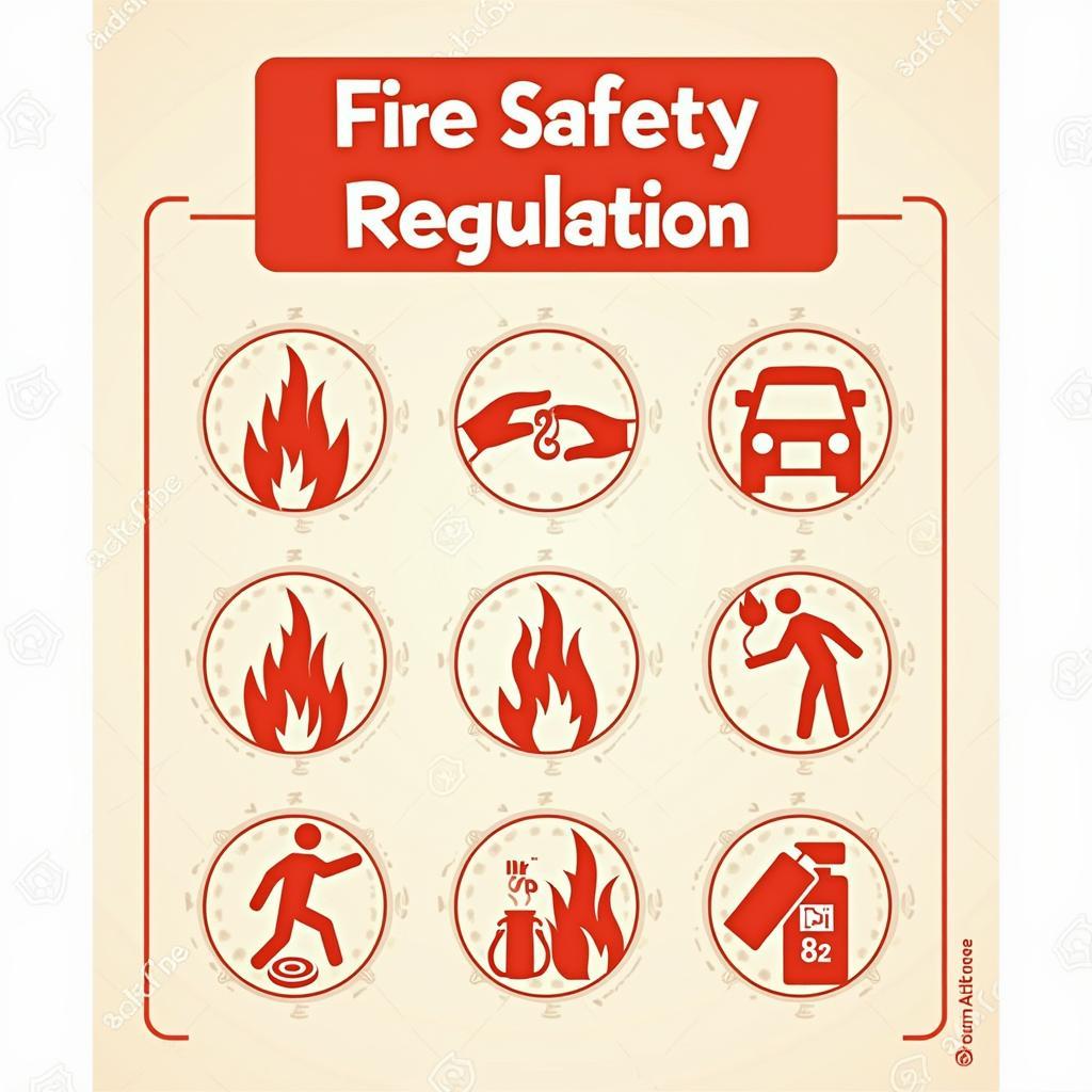 Nội quy phòng cháy chữa cháy vector mẫu 1, thiết kế trực quan, dễ hiểu, phù hợp cho mọi không gian.