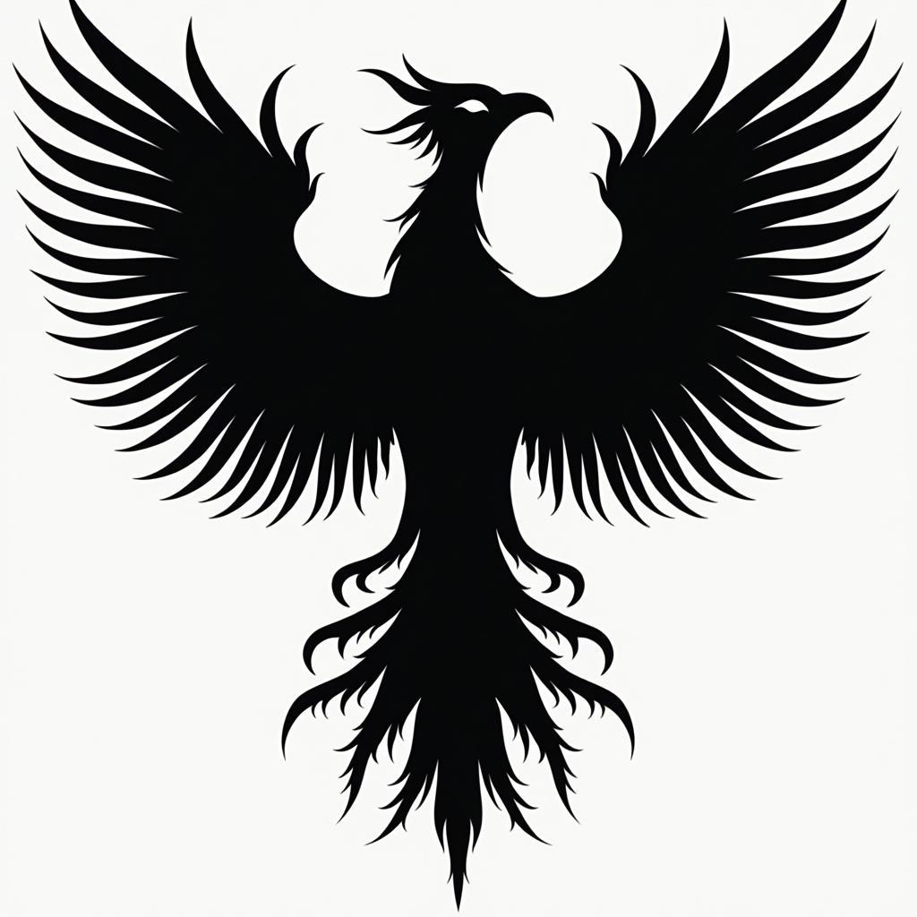 Phượng hoàng đen vector huyền bí và đầy cá tính cho dự án