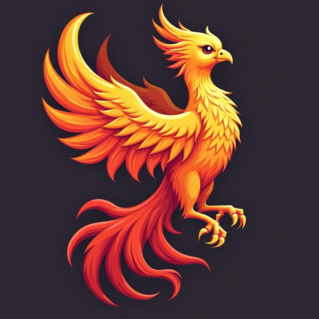 Phượng hoàng lửa vector sắc nét cho thiết kế logo và đồ họa