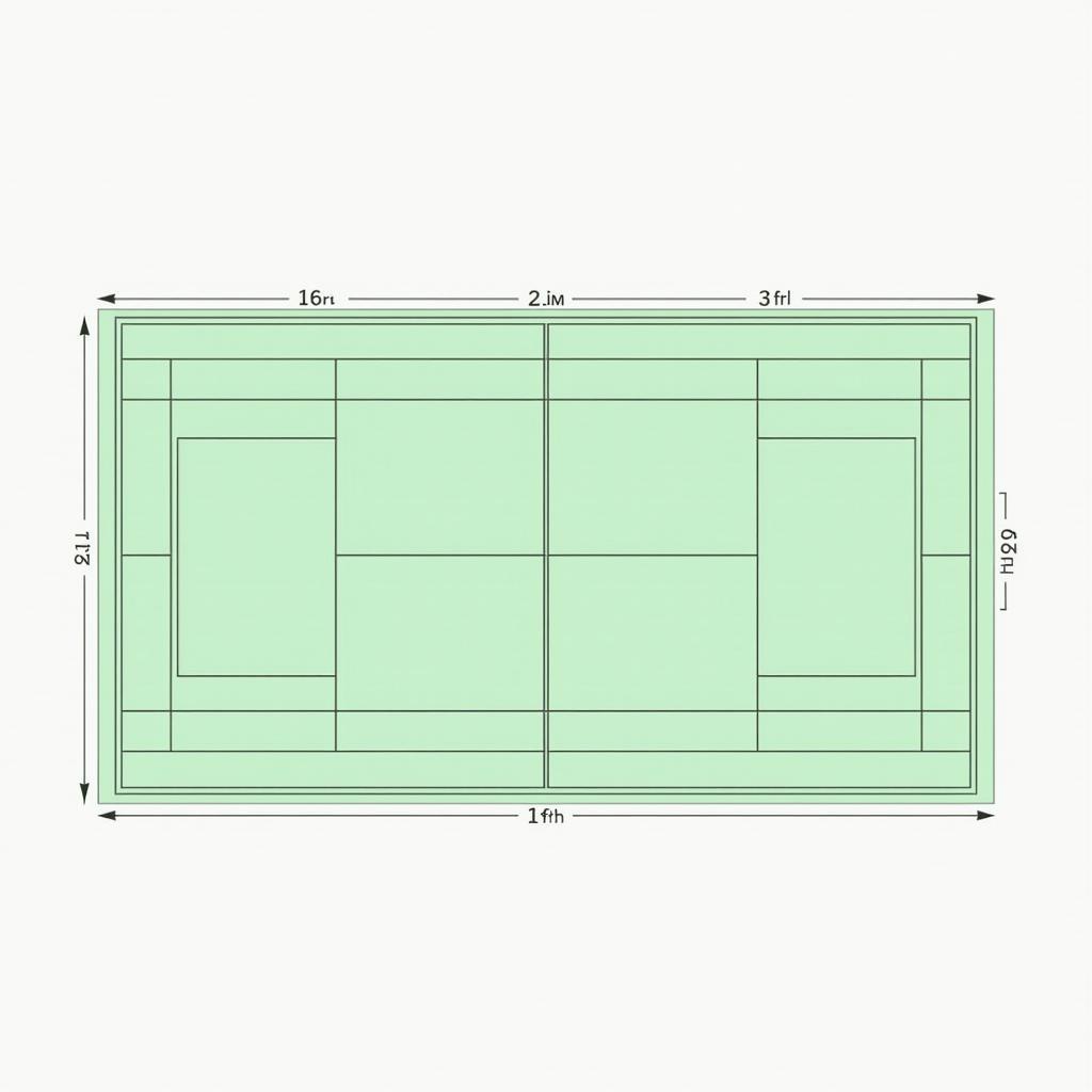 Sân cầu lông vector chuẩn kích thước cho thiết kế