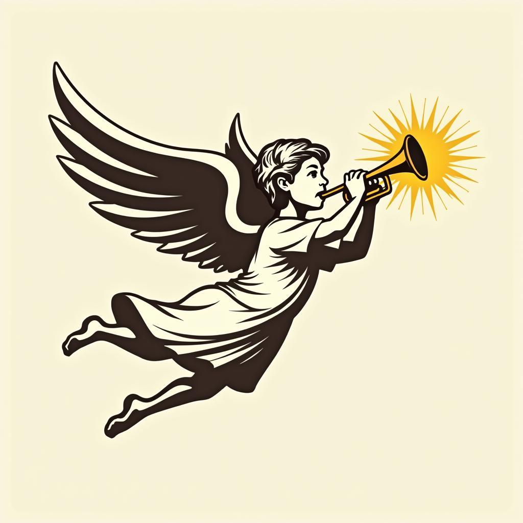 Thien than vector thoi ken trumpet bao hieu tin vui va thanh cong