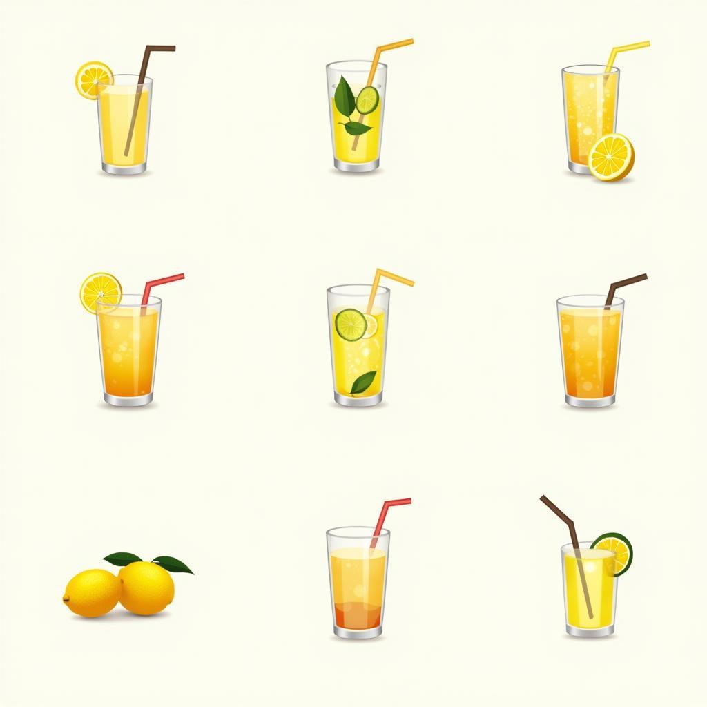 Bộ Icon Trà Chanh Vector Đa Dạng Phong Cách Thiết Kế