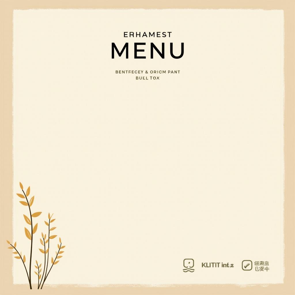 Vector menu nhà hàng Việt Nam phong cách tối giản, tinh tế, hiện đại