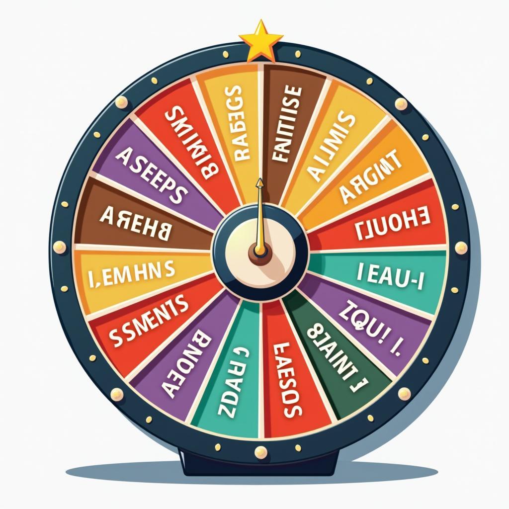 Vòng quay may mắn vector nhiều ô thưởng, thiết kế cho chương trình khuyến mãi, giải thưởng lớn