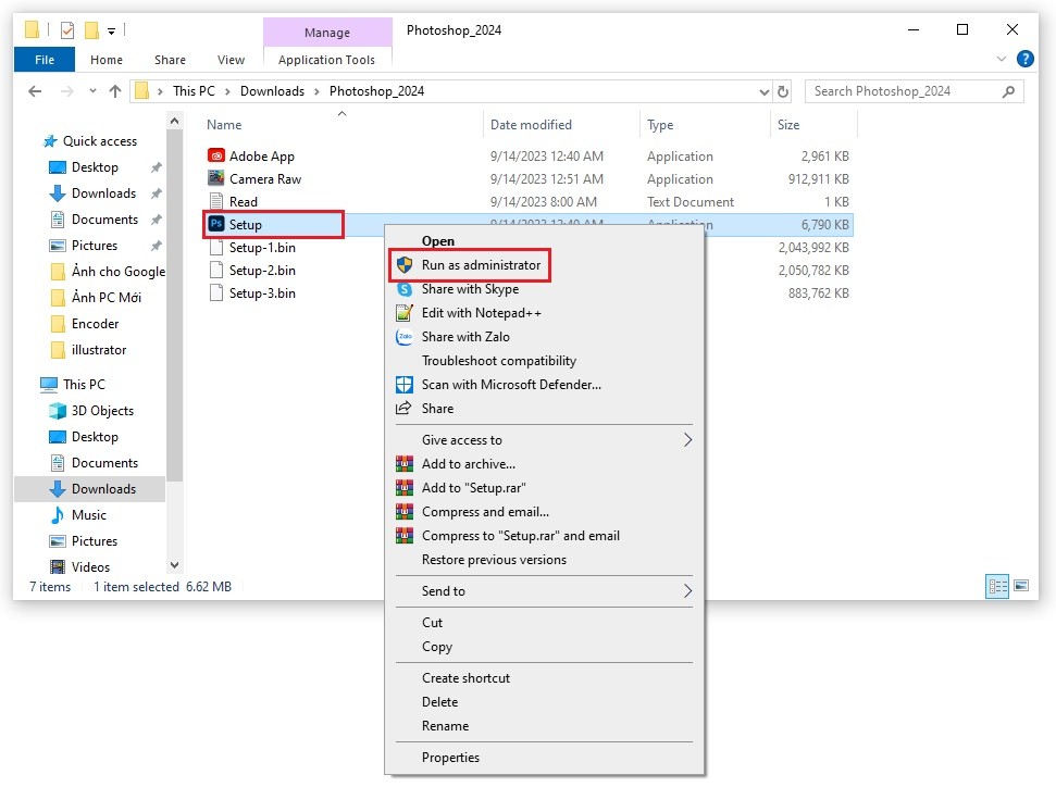 Hướng dẫn cài đặt Photoshop 2024